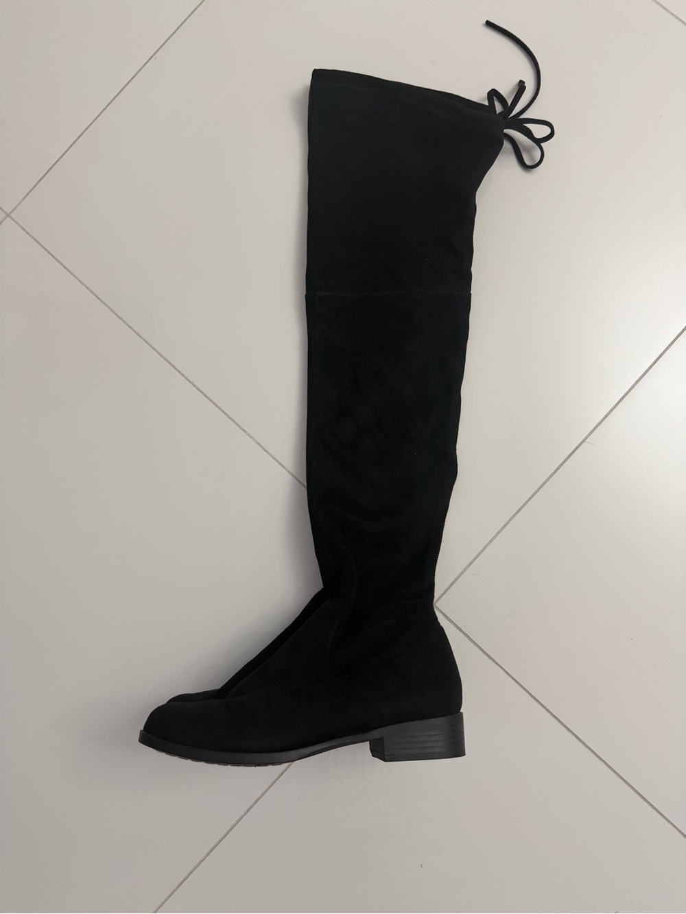 Black Over-the-Knee Suede Boot